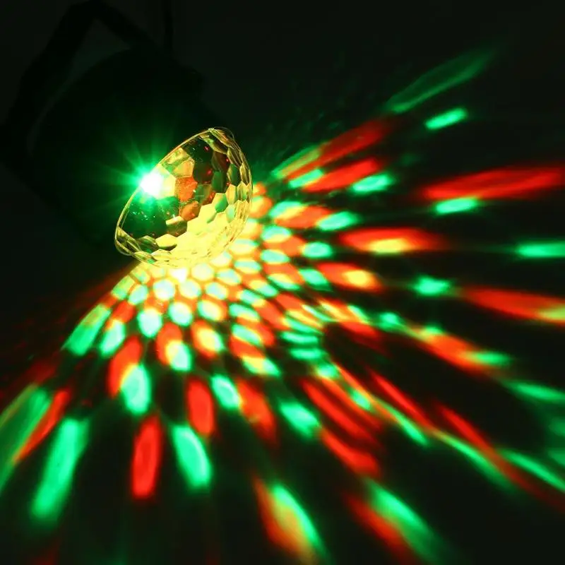 

Remote Control Mini Magic Ball RGB LED Stage Light Rotating Lamp(EU Plug) for family party KTV box bar dropshipping