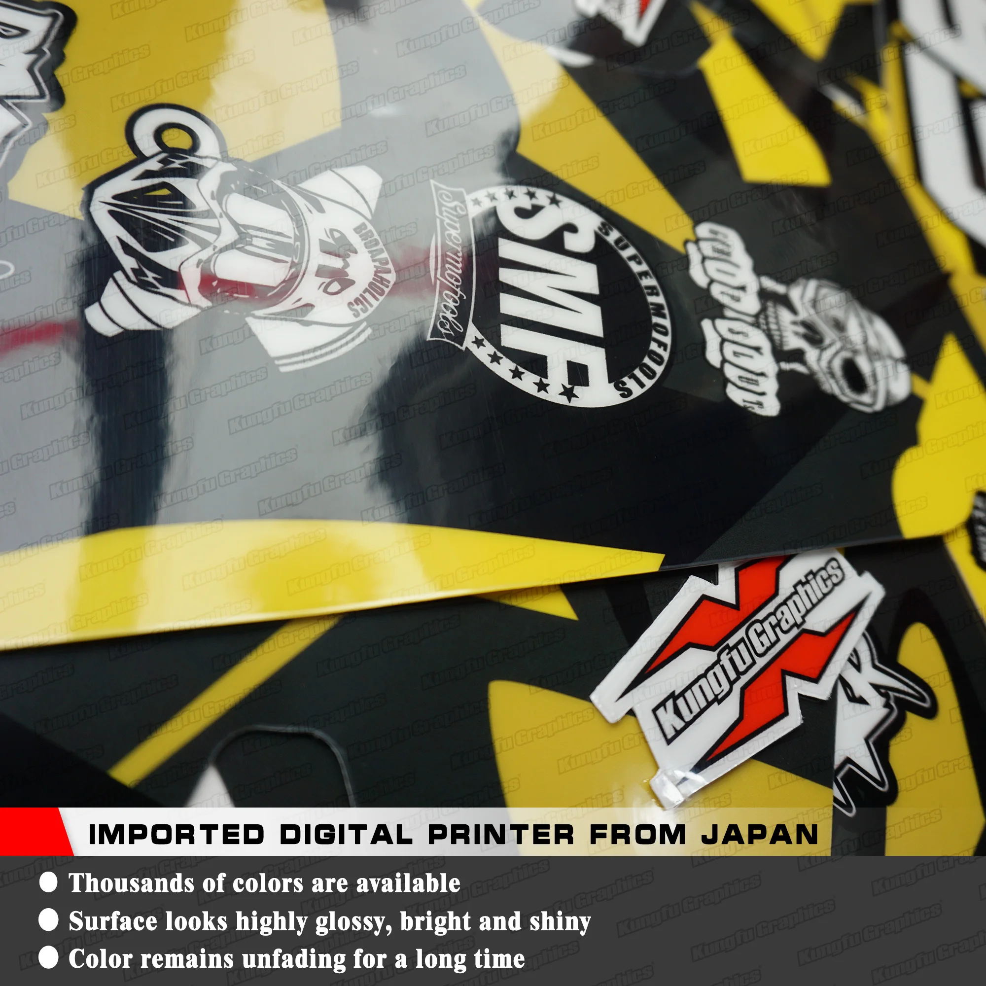 KUNGFU GRAPHICS MX Racing Decals Kit Custom Stickers for Suzuki DRZ 400 SM Supermoto DRZ400E 1999-(Style no. SZDRSE9919016