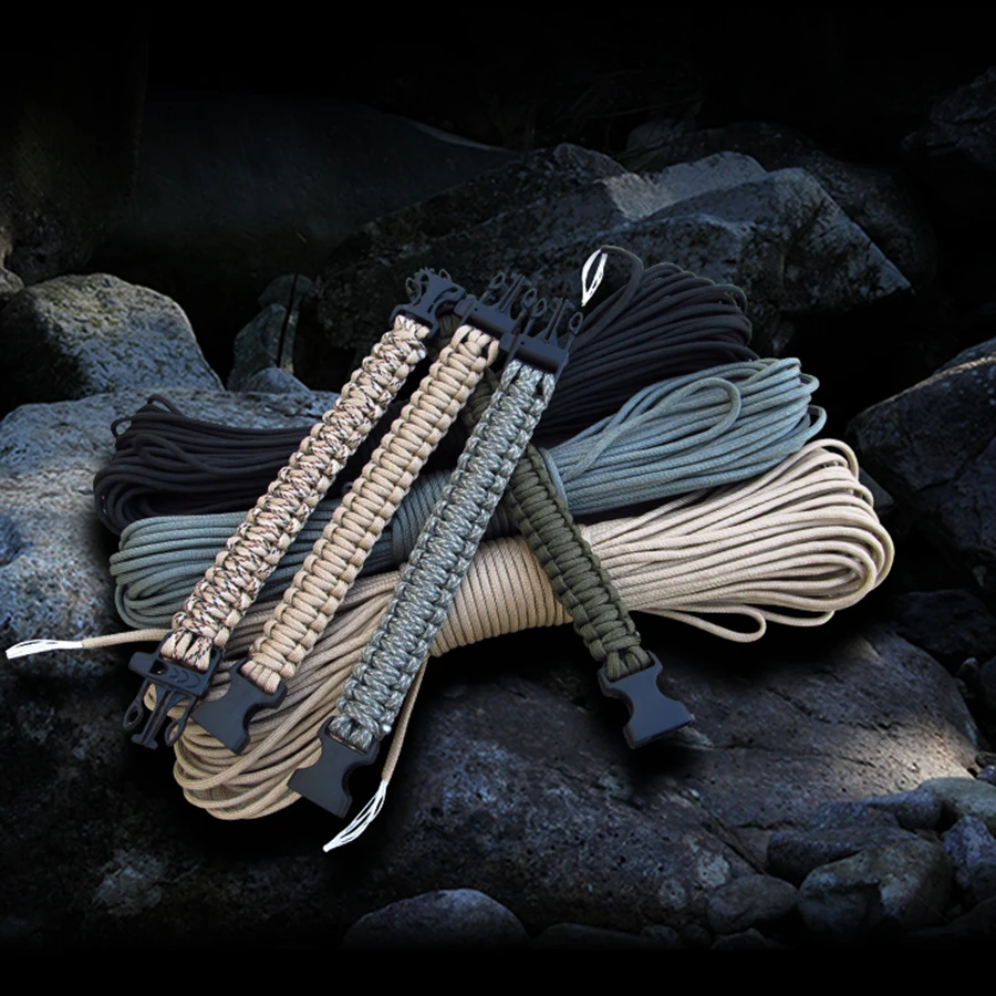 

Paracord Bracelet Buckles Emergency Survival Bracelet Rope with Whistle Seven Core Parachute Cord Outdoor Hiking Woven Bracelet