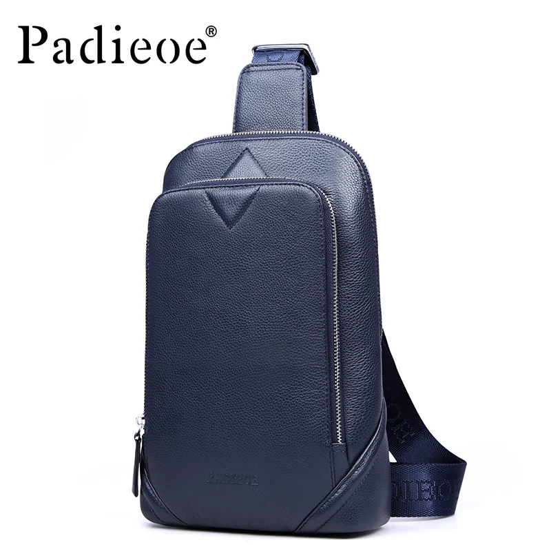 Padieoe men sling bag chest bag shoulder crossbody bags satchel genuine leather bag fashion Padieoe men sling bag chest bag shoulder crossbody bags satchel genuine leather bag fashion