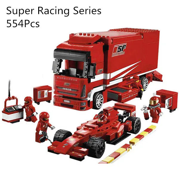 

CX 21022 554Pcs Model building kits Compatible with Lego 8185 F1 Automobile Carrier 3D Bricks figure toys for children