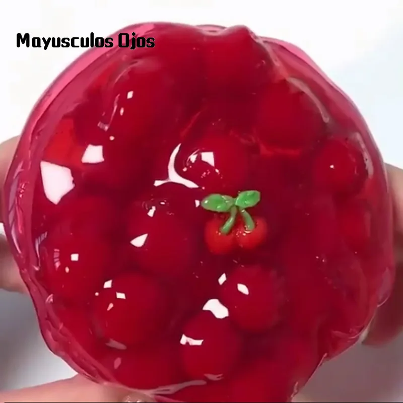 

1PC Slime Crystal Mud Sponge Red Cherry Transparent Mud Cotton Mud Poke