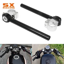 Motorcycle CNC 31 32 33 35 36 37 39 41 43 50 51MM Universal Racing Adjustable Clip On Ons Fork Handlebars Handle Bar Cafe Racer fx cnc 7 8 37mm motorcycle handlebars regular and raise clip on fork handle bars clip on for suzuki gs500 all motorbike