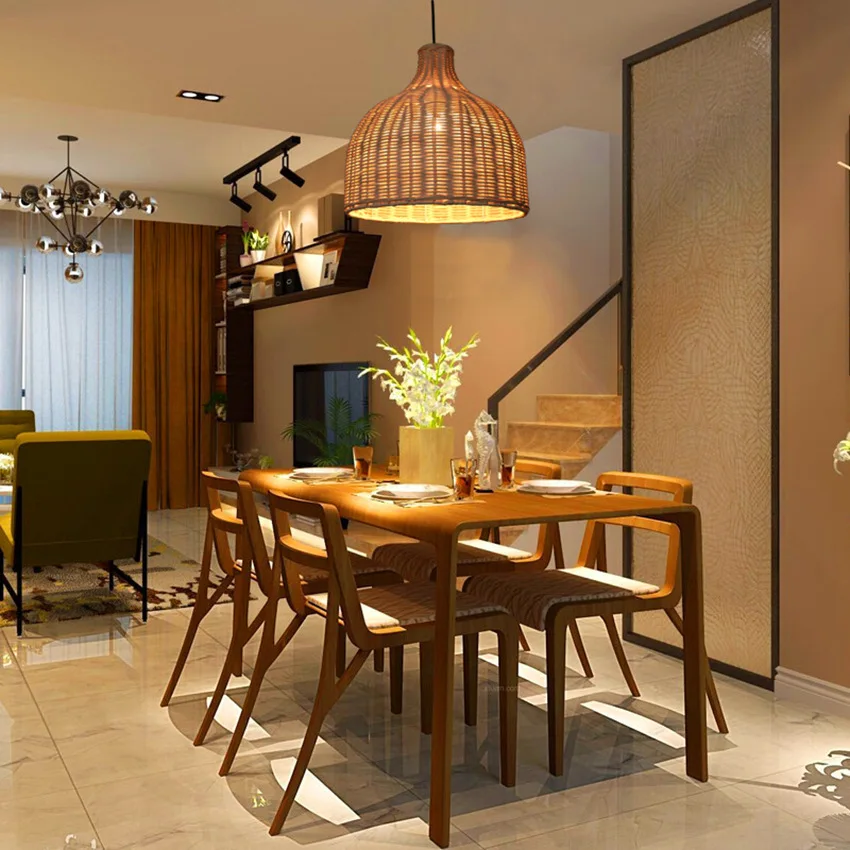

Japanese Wood LED Chandelier Innovative LED Pendant Lamp Tea House Dining Kitchen Fixtures Hanging Lamps Luminaire Luminaria