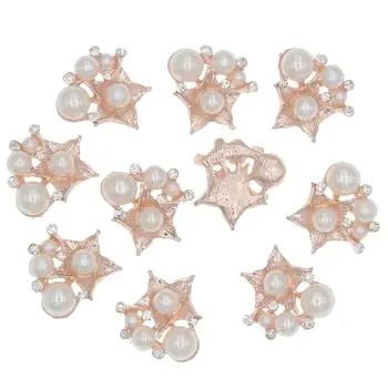 

Rhinestone Gold Buttons Metal Zinc Alloy Pearl Buttons For Crafts Sewing Diy Accessories Handmade Rhinestone Embellishment