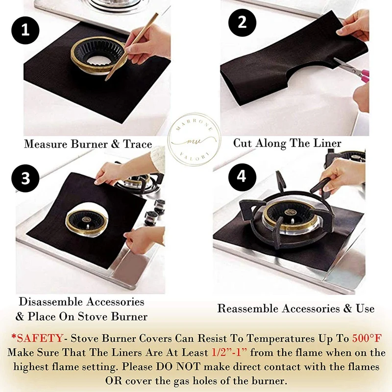 SANQ 9Pcs Stove Burner Covers Cut To Fit All Models Double Thickness +(Bonus Trivet Mat)Easy To Cut,Clean & Use!Gas Range Prot SANQ 9Pcs Stove Burner Covers Cut To Fit All Models Double Thickness +(Bonus Trivet Mat)Easy To Cut,Clean & Use!Gas Range Prot