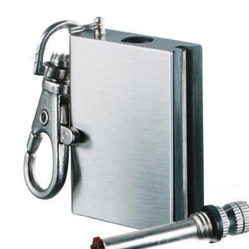 

1 pc Permanent Matches Striker No Fuel Outdoor Survival Tools Kerosene Oil Cigarette Lighter with Key Chain Christmas Gift