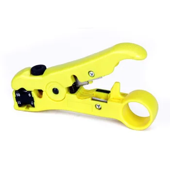 

Coaxial Cable Stripper Coax Stripping Tool for RG59 /RG11 /RG7 /RG6 (Yellow)