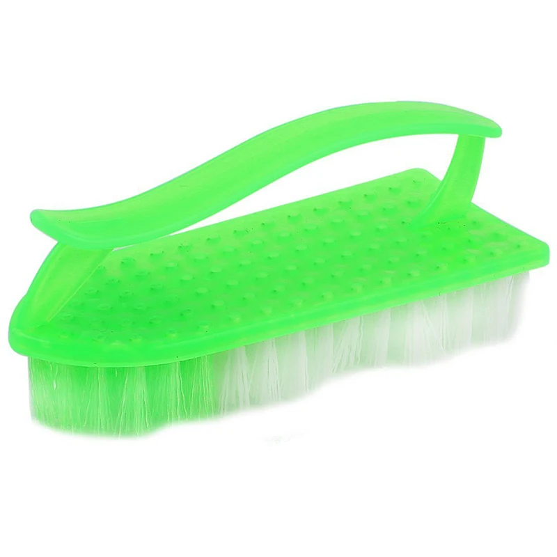 

Plastic Handle Soft Bristle Cleaning Scrubbing Brush Green White