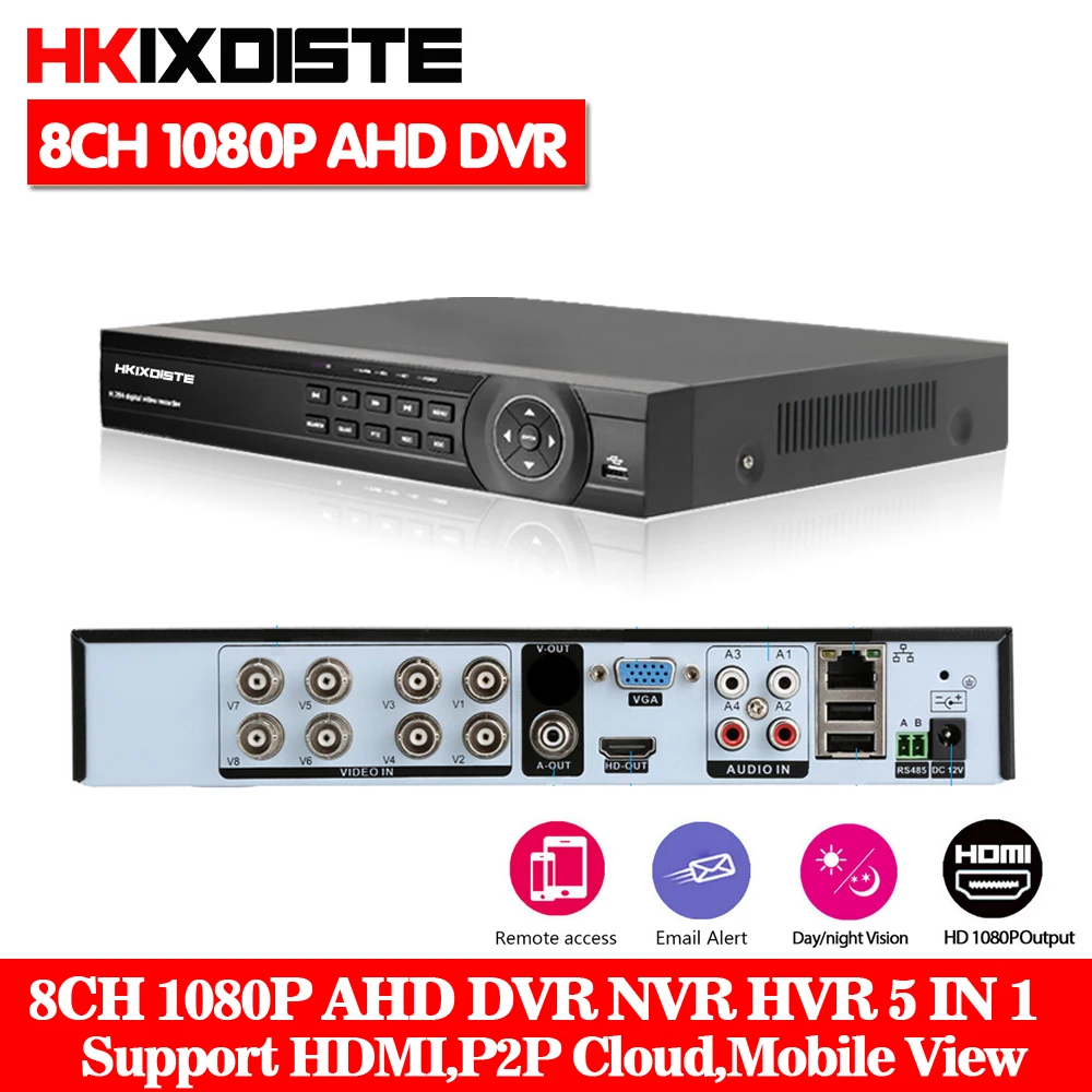 

HD 8CH AHD DVR HDMI 1080P Digital Video Recorder AHD-NH Network Monitor, CCTV DVR Recorder Max To 6TB P2P Cloud, CMS,Mobile View