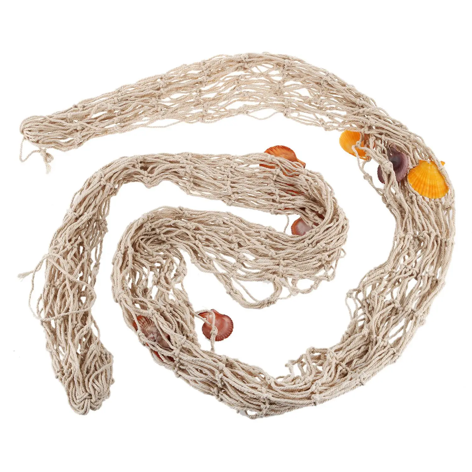 Fishing Net Beach Party Sea Shells Bar Home Wall Ceiling Decor - White