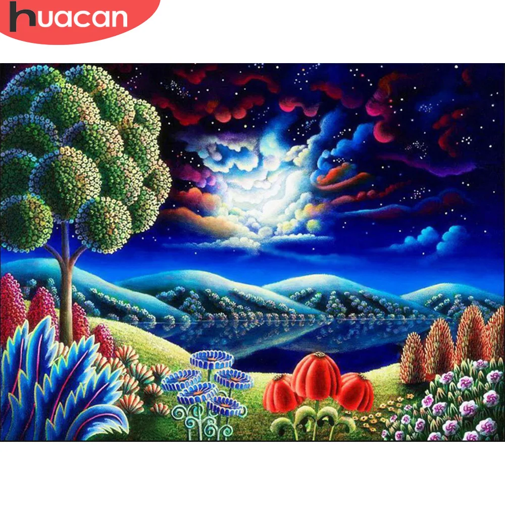 

HUACAN 5D DIY Diamond Painting Full Display Tree Rhinestone Picture Diamond Painting Full Square Cross Stitch Mosaic Decor Home