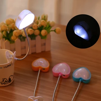 

Heart Type Led Clip Desk Lamp Knob Switch College Dorm Eye Protection Study Reading Light Ag13 Button Battery Led Table Lamps