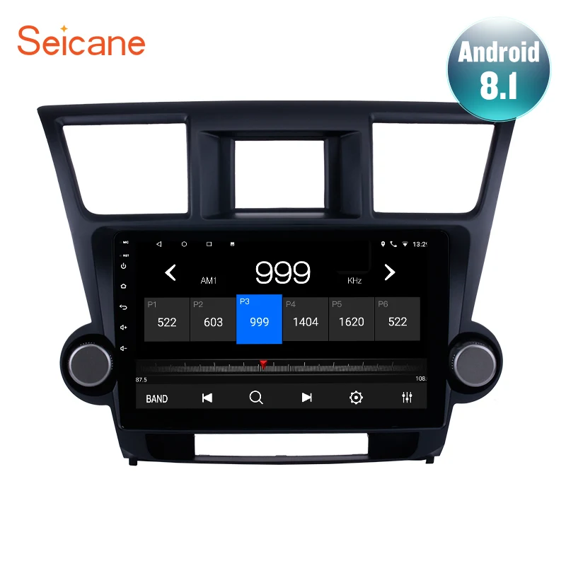 

Seicane 10.1" Android 7.1/8.1 Head unit for 2014 2015 Toyota Highlander Support Steering Wheel Control TPMS Car GPS Navigation