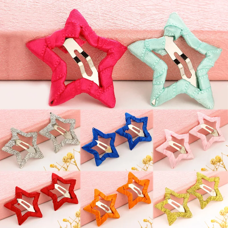 

Girls Cute Candy Color Children Hairpins Hair Accessories Star Shape Popular Kids 2PCS/1Pair Bobby Pins Barrettes Hair Clips