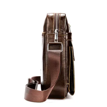 

New Cowhide Leather Men Crossbody Bags Waterproof Business Bag Male Vintage Men's Messenger Bag Casual Leather Man Bags Bolsa