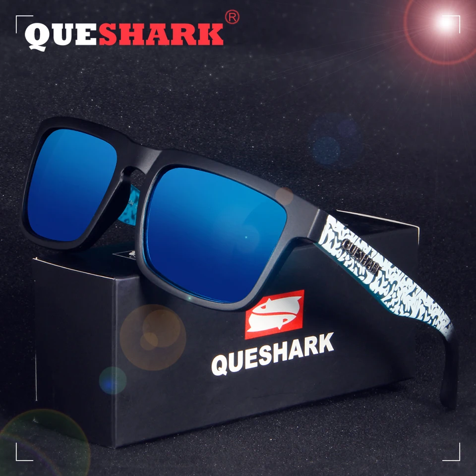 Óculos de Sol para Mulheres Mulheres dos Homens de Pesca Esportes ao ar Queshark Tr90 hd Quadro Espelhado Polarized dos Homens de Pesca Caminhadas Livre