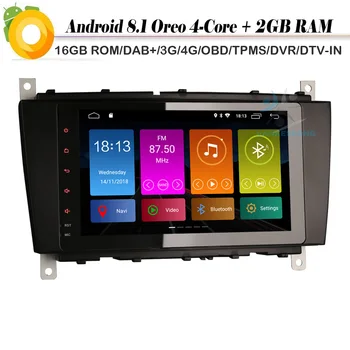

DAB+ Android 8.1 Autoradio Sat Nav WIFI 4G GPS Radio Bluetooth for Mercedes Benz C/G/CLK W203 W209 W639 Viano