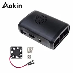Aokin – coque de protection ABS avec Mini ventilateur de refroidissement, étui pour Raspberry Pi 2, modèle B Plus 