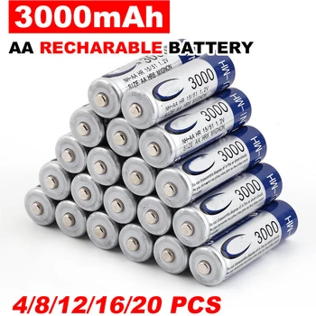 

4-50pcs 3000mAh AA 2A NI-MH 1.2V Rechargeable Battery Recharge Pre-Charged Ni-MH Rechargeable Battery For Toys Camera Microphone