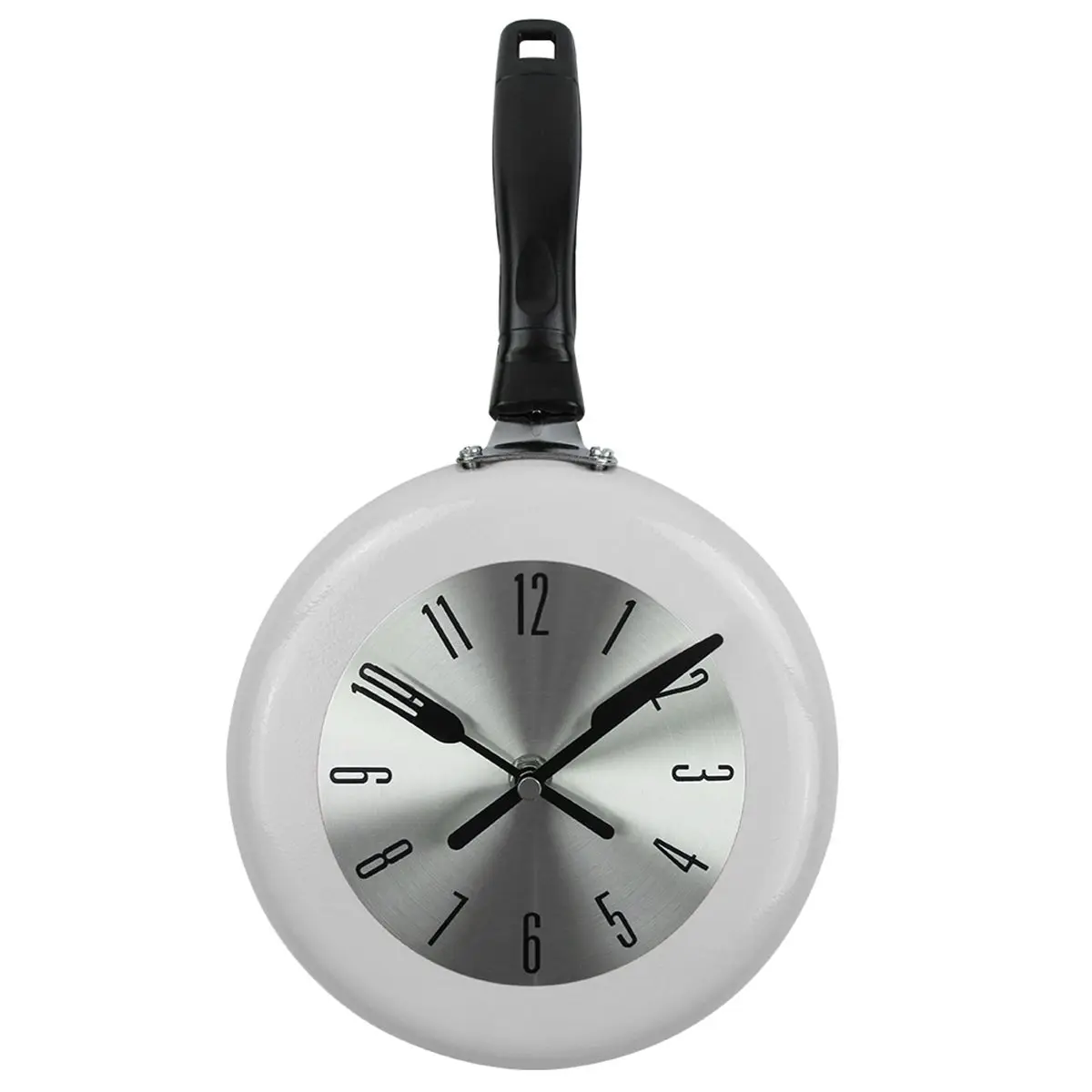 8-дюймовый сковороде дизайн подвесные настенные часы кухонный металлический часы для Новинка арт домашние украшения для комнаты черный/белый/красный