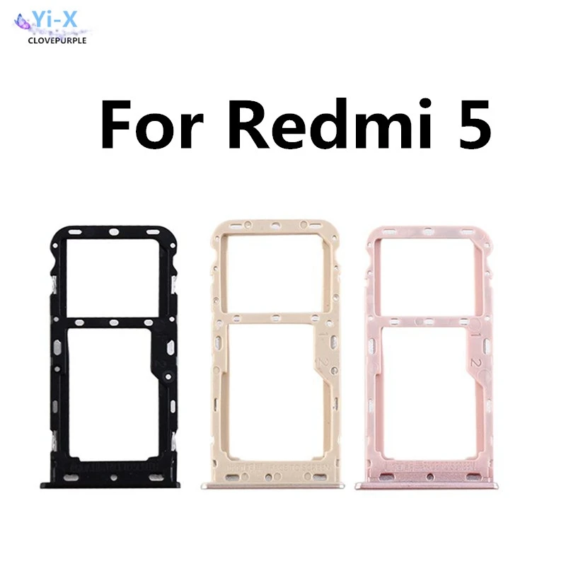 

For Redmi 5 SIM Card Tray Holder Micro SD Card Holder Slot Adapter Replacement Repair Parts for Xiaomi Redmi5