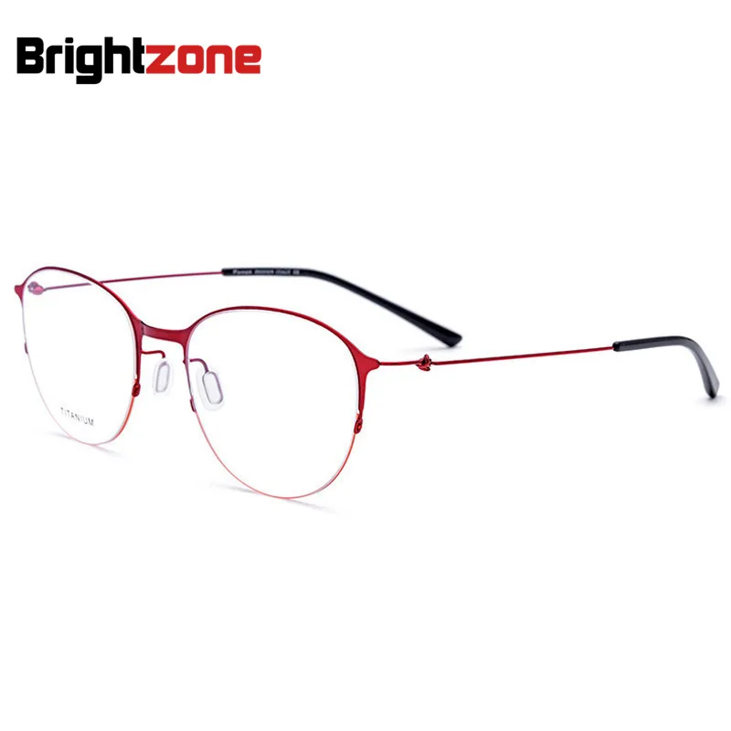 High end Half Rim Oval Round Titanium Fashion Round Number Glasses