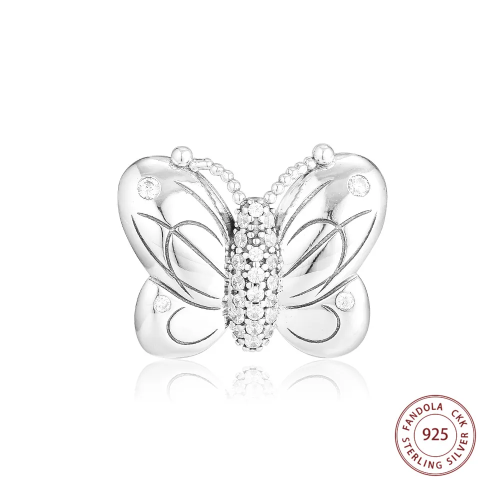 

100% 925 Sterling Silver Decorative Butterfly Charms Beads for Women Fits Original Bracelets Necklace DIY 925 Charm Jewelry