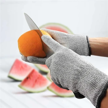 

1pair Grey Working Safety Gloves Cutresistant Proof Protective Stainless Steel Wire Anticut Kitchen Butcher Breathable Gloves