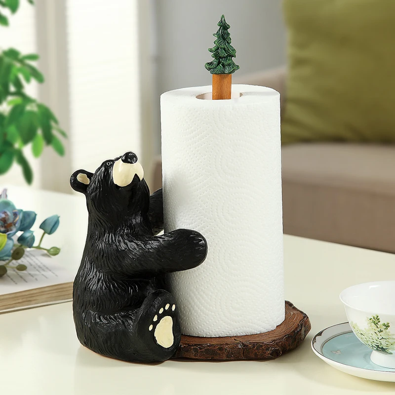 1pcs Creative kitchen paper towel holder cute bear roll paper tube home