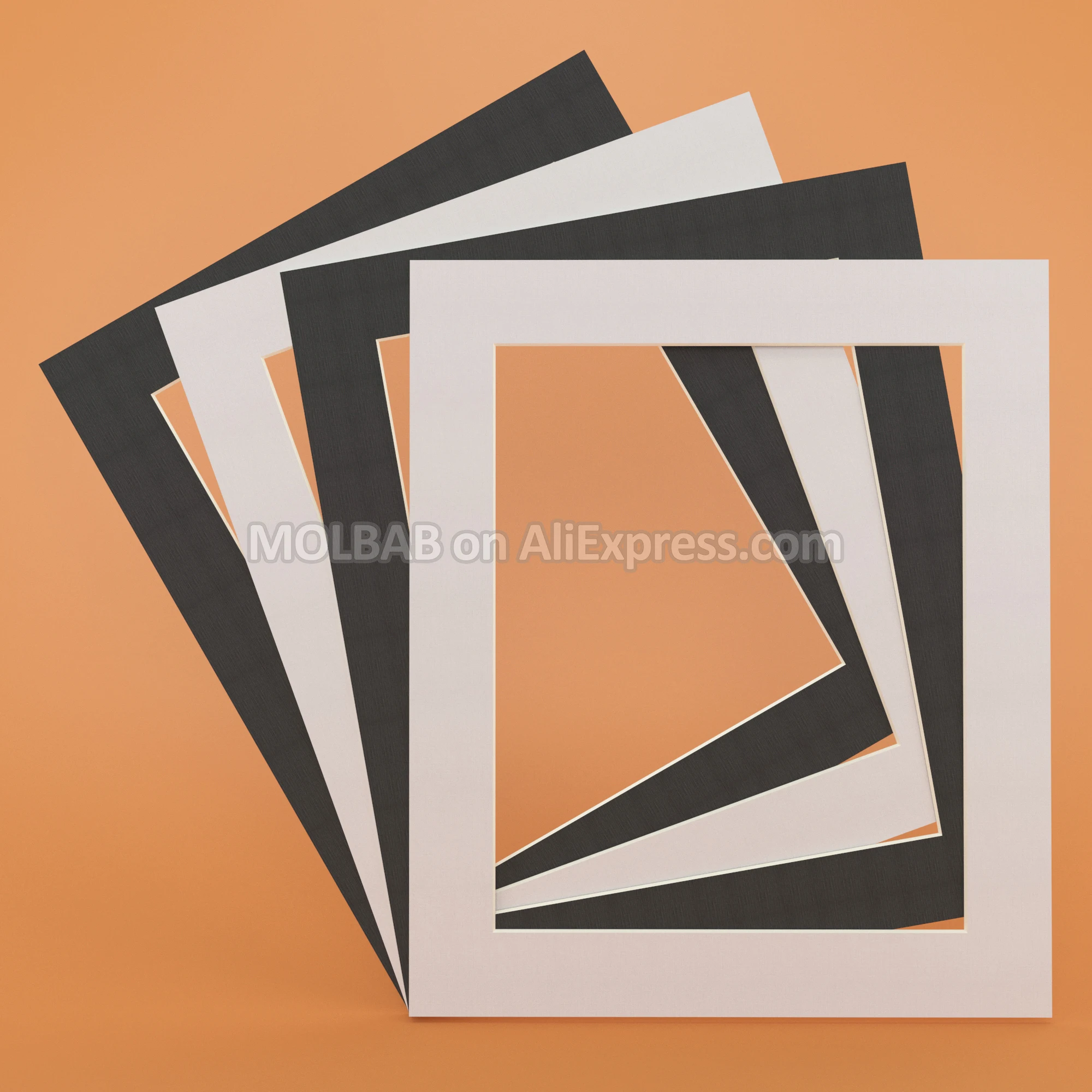White/Black Photo Mats Rectangle Square 14 inch PaperBoard Mounts