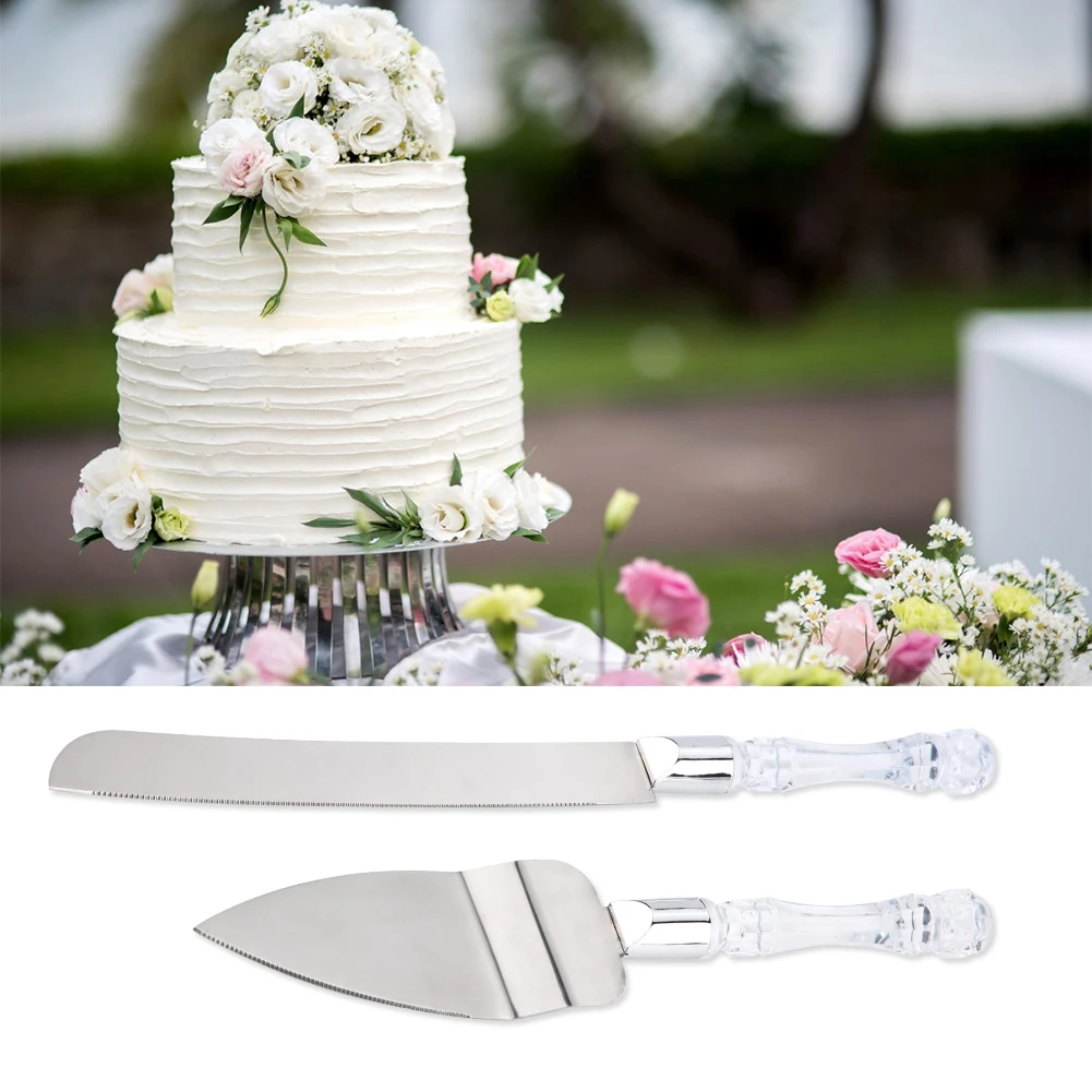 

Flower Resin 2Pcs Cake Knife Shovel Set Cake Shovel Personalized Cutter Knife Set Wedding Cake Birthday Gift Party Bride & Groom