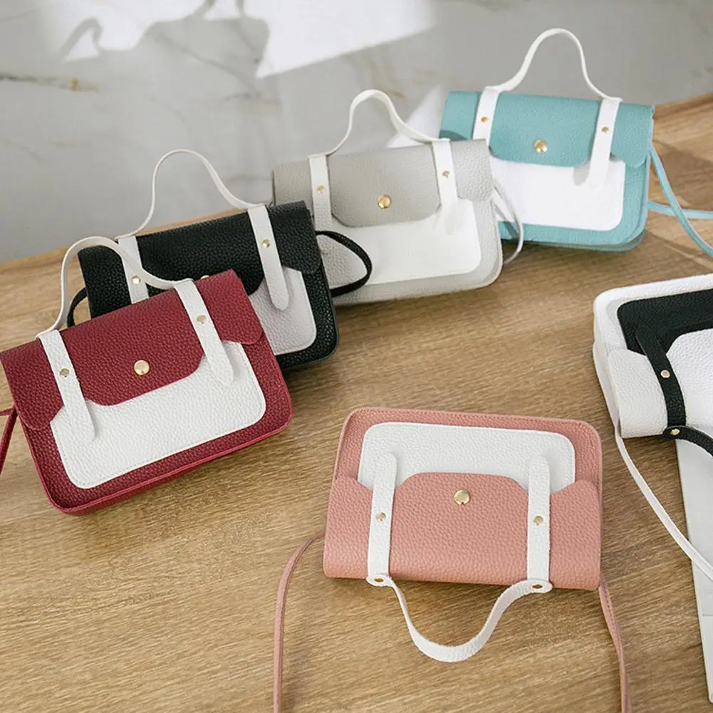 المرأة حقيبة ساع البسيطة الترفيه Crossbody أكياس مطابقة اللون مربع شكل حقيبة كتف الأزياء الصلبة اللون حقائب