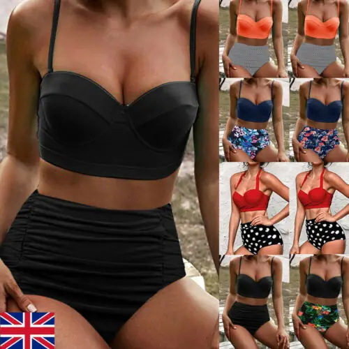 

Women Push-up Padded High Waisted Swimwear Bikini Set Swimsuit Bathing BeachWear