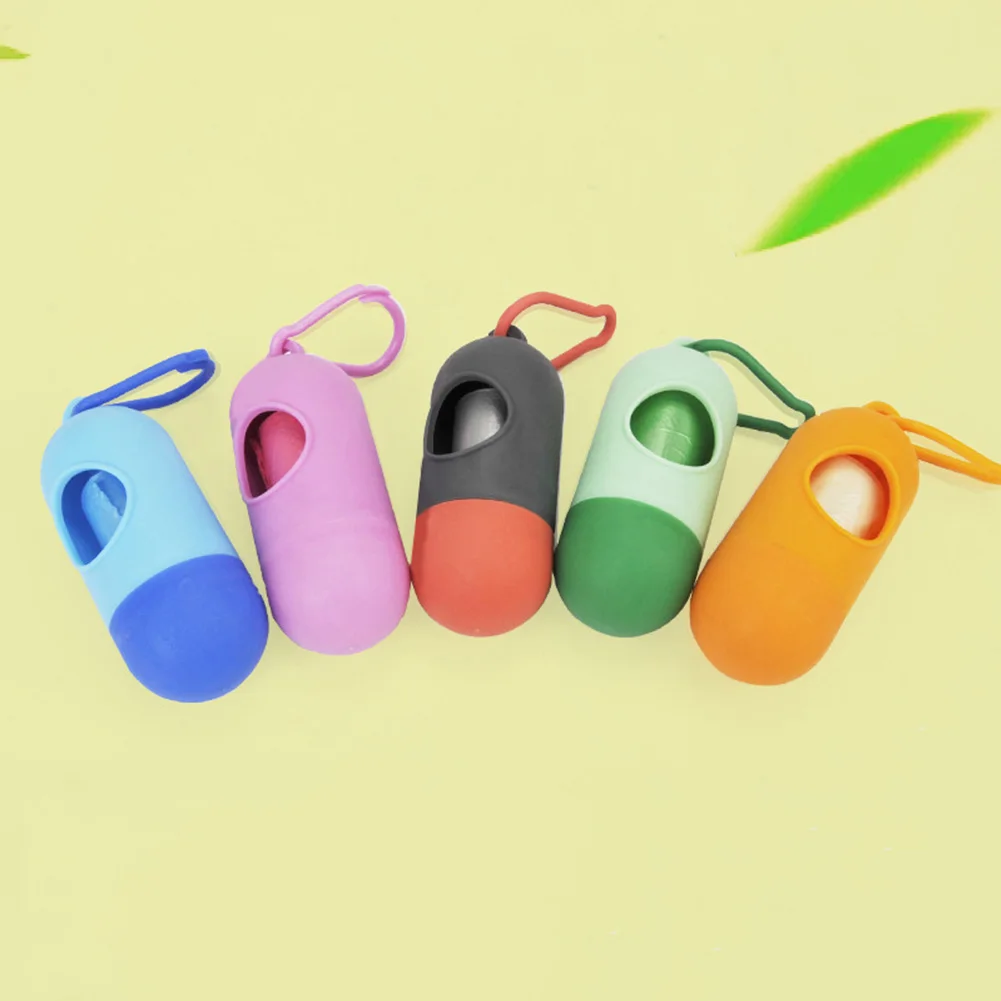 

Pet Pickup Garbage Environmentally material two-color stitching Storage Box Capsule Bullet Dog Outing Convenience Bag Dispenser
