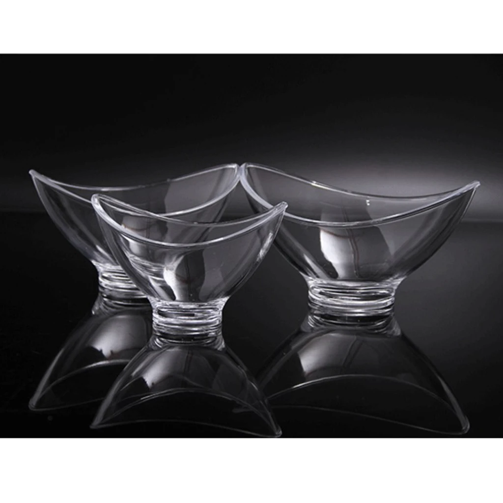 

3pcs Acrylic Clear Fruit Salad Bowl Serving Veggie Snack Dessert 8/12/17oz