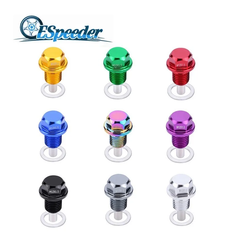 

ESPEEDER M12*1.25 M12*1.5 M12*1.75 M14.1.25 M14*1.5 Magnetic Oil Sump Nut Oil Plug Nut Magnetic Magnetic Oil Plug Nut Car Parts
