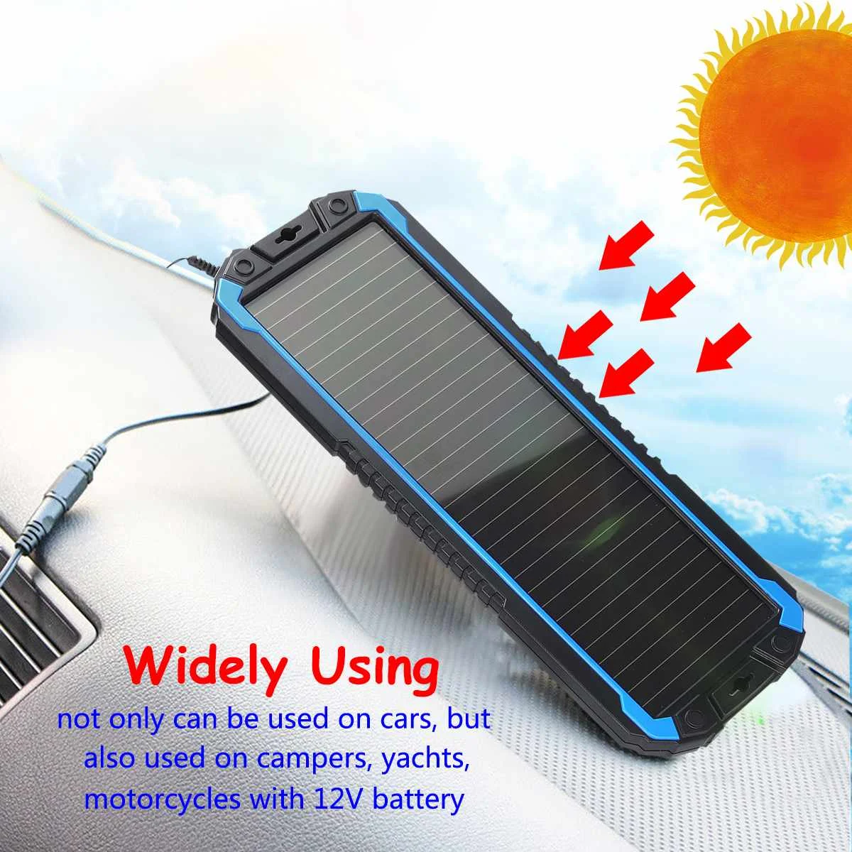 

Portable Solar Panel Power Battery Charger Backup 1.5W 18V for Car Boat 34.5x12.3cm Lightweight Environmental Shock-proof