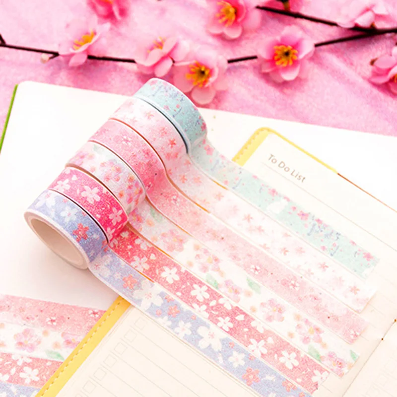 

6Pcs/Set Shining Flamingo Washi Tape Lovely Cartoon Foil Masking Tapes For Kids DIY Decorative Diary Scrapbooking Photo Ablums