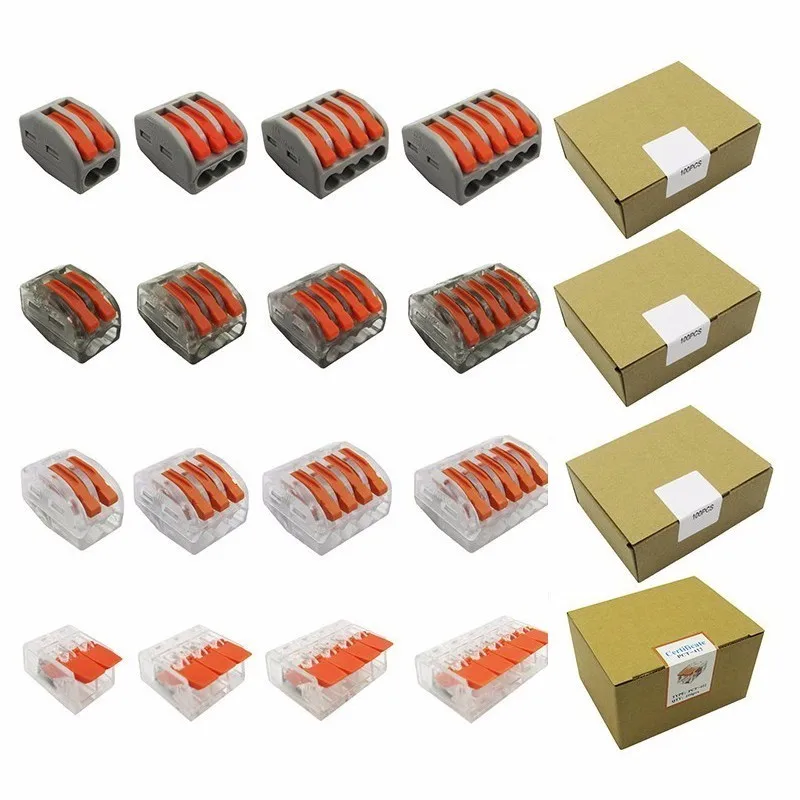 

Free Shipping (100pcs/box) WAGO mini fast wire Connectors,Universal Compact Wiring Connector,push-in Terminal Block PTC-221 222