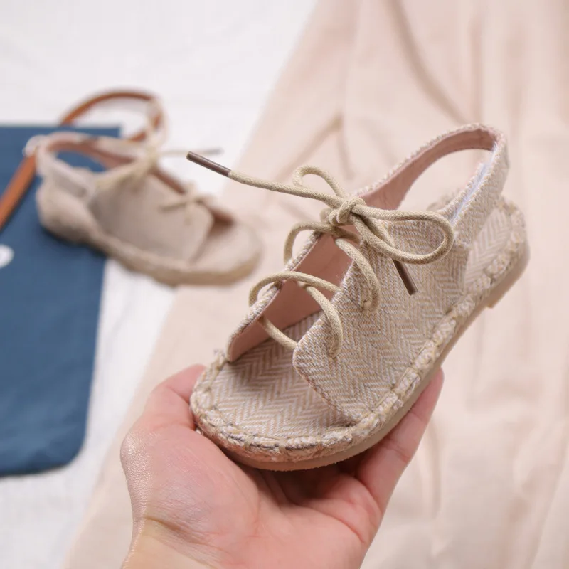 

Linen Sandals Comfortable Pleasantly Cool Soft Soled Shoes Leisure Time Comfortable Children Shoe Girl Slipper