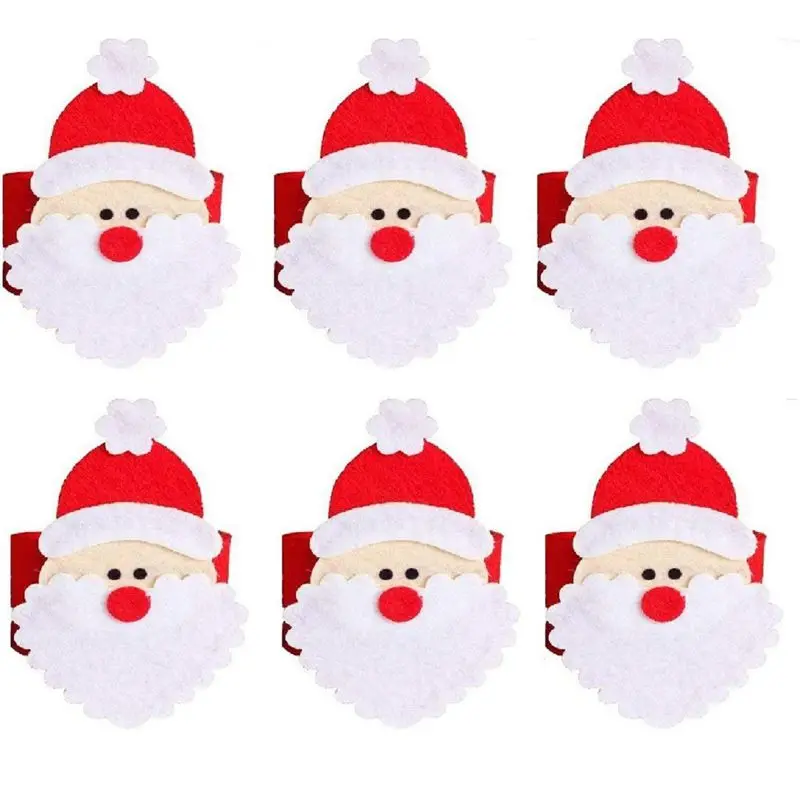 

8pcs Christmas Napkin Rings Napkin Holder Party Banquet Dinner Table Decor