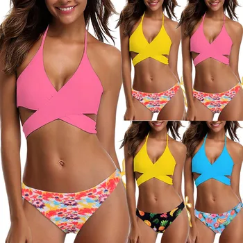 

Women 2pcs Push-up Padded Bra Swimwear Swimsuit Bathing Suit Bandage Bikini Set
