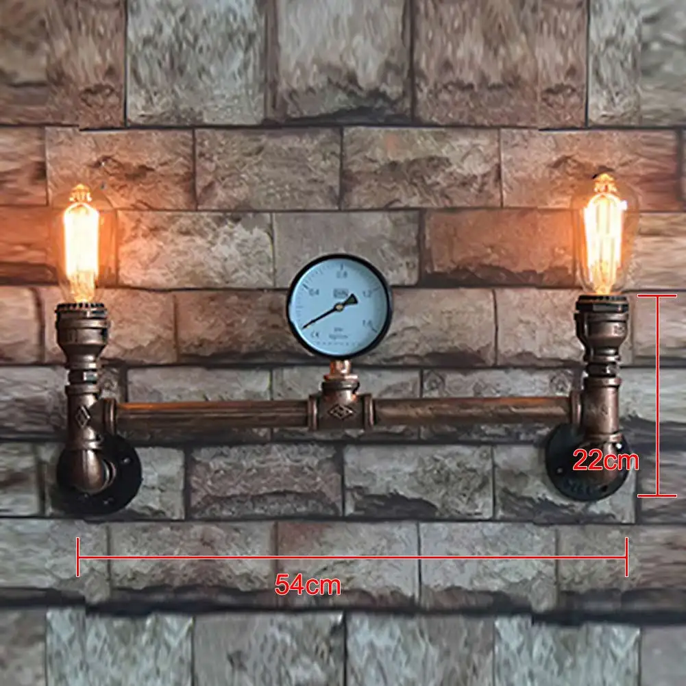 Винтаж водопроводная труба для чердака настенный светильник E27 Ресторан Бар промышленные настенные светильники лампа с креплением Светильник Бра Лампа в стиле стимпанк