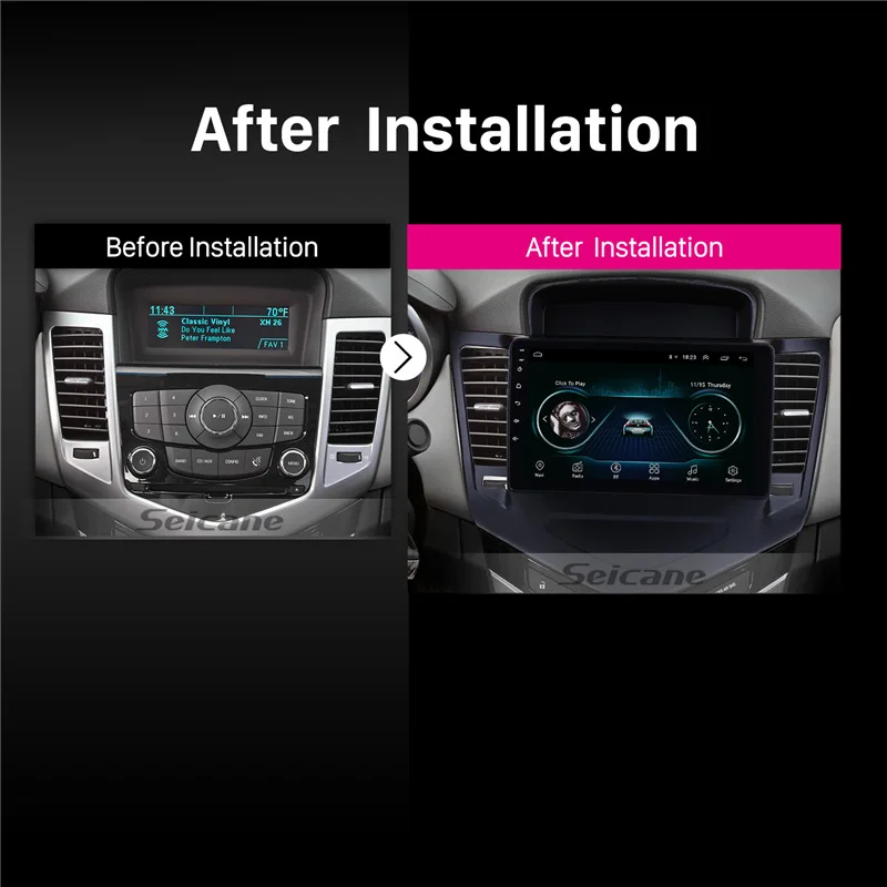 Discount Seicane 2din Android 8.1 9 Inch Car DVD Multimedia Player For Chevrolet CRUZE 2012 2013 2014 2015 Quad-core 1024*600 GPS Wifi 4