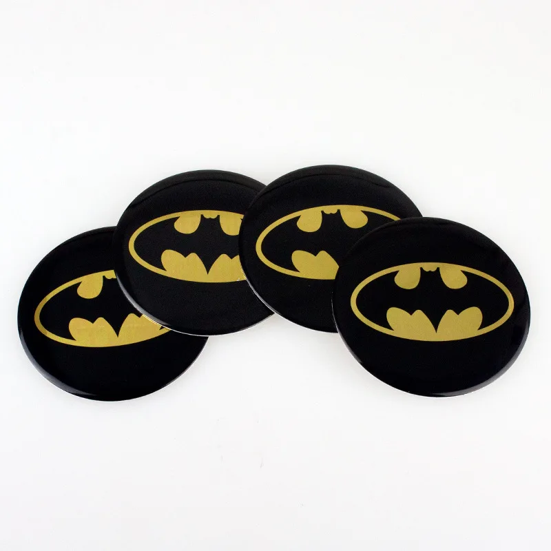 

4PCS car logo wheel central hub cover badge wheel applique sticker decorating Batman wheel hub label cover