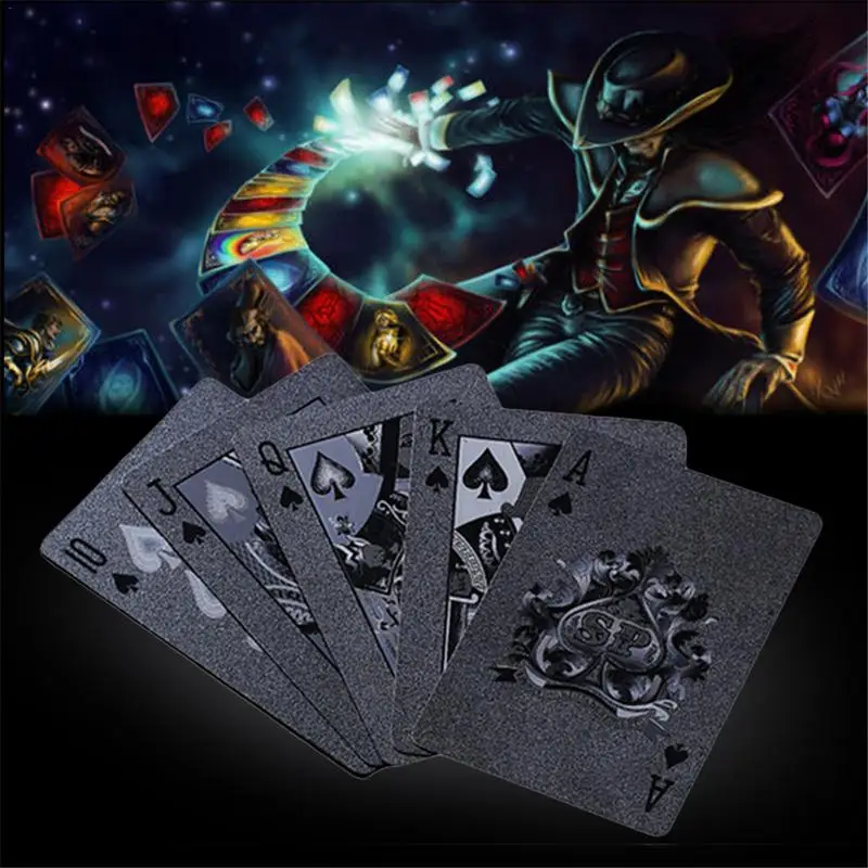 

Black Matte Plastic Poker Cards PET Waterproof Playing Cards For Table Games