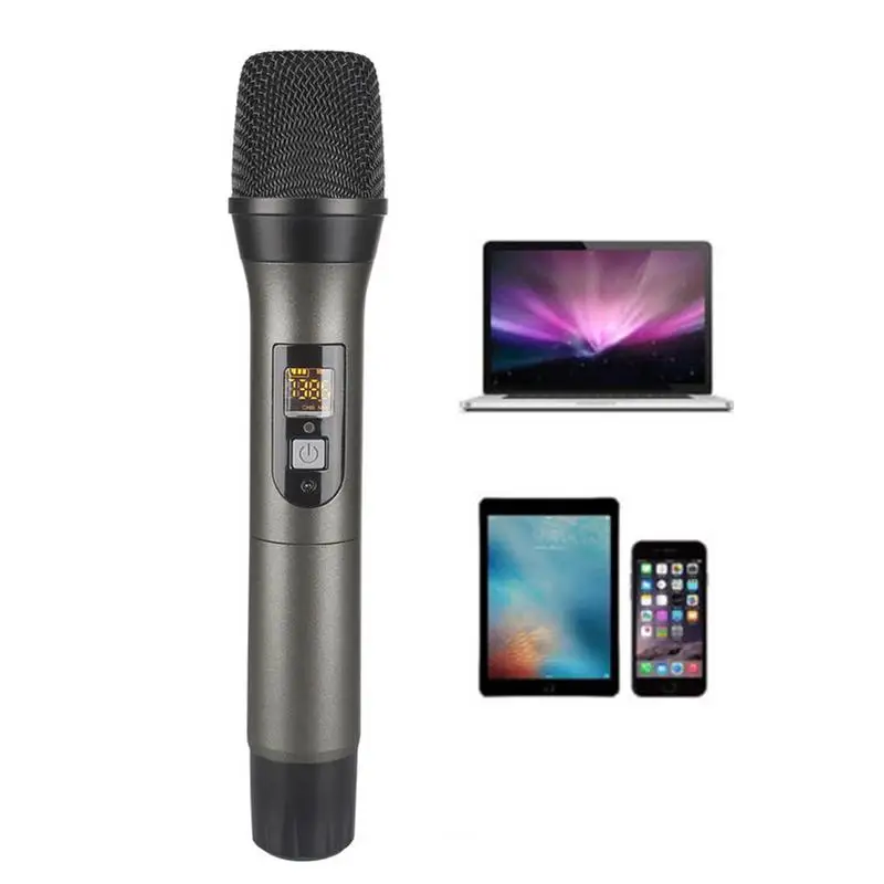 

Adjustable Frequency UHF USB Wireless Microphone with Sound Card U Segment Wireless Microphone for TV Computer Plug and Play