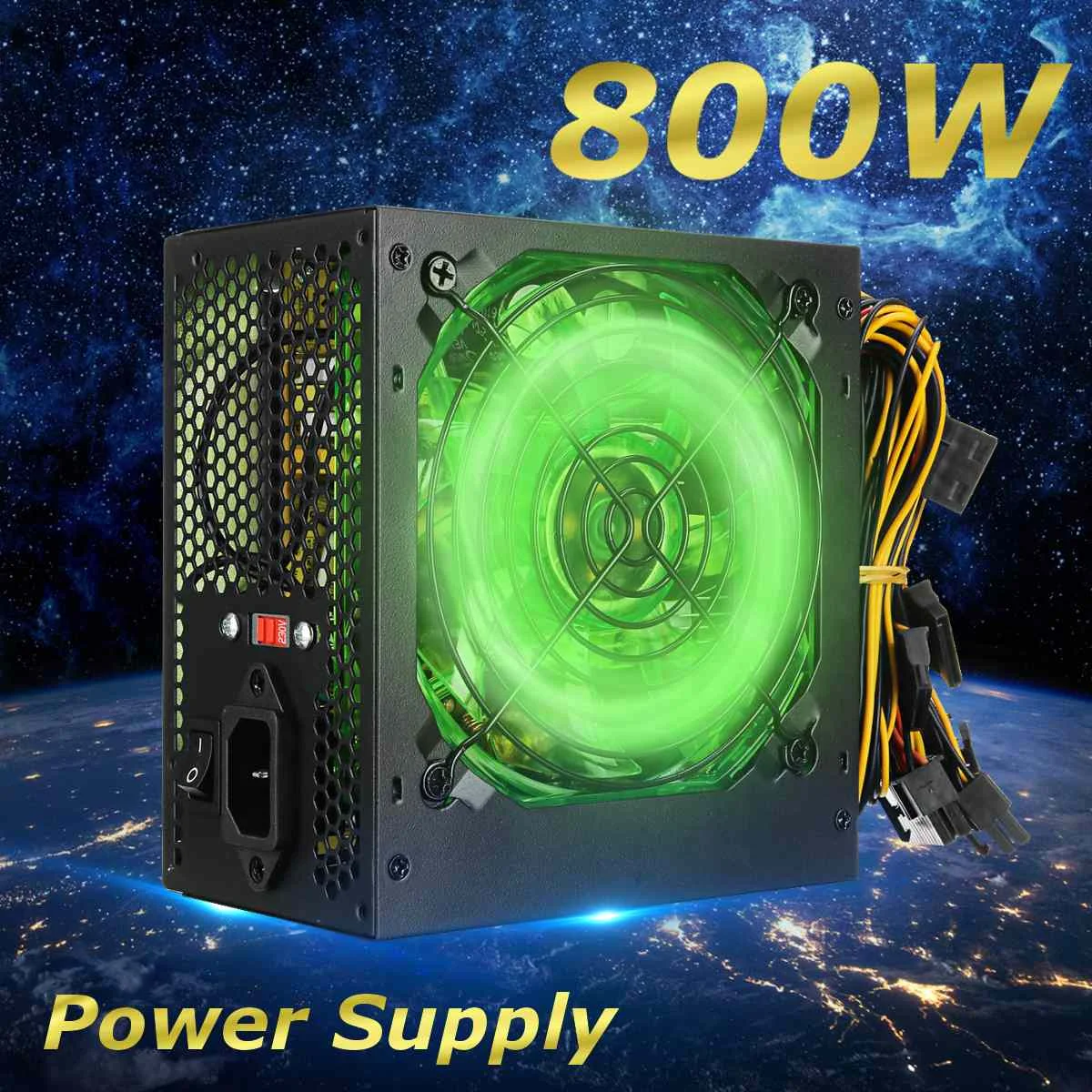 

800W 110~220V PC Power Supply 12cm LED S ilent Fan with Intelligent temperature control Intel AMD ATX 12V for Desktop computer