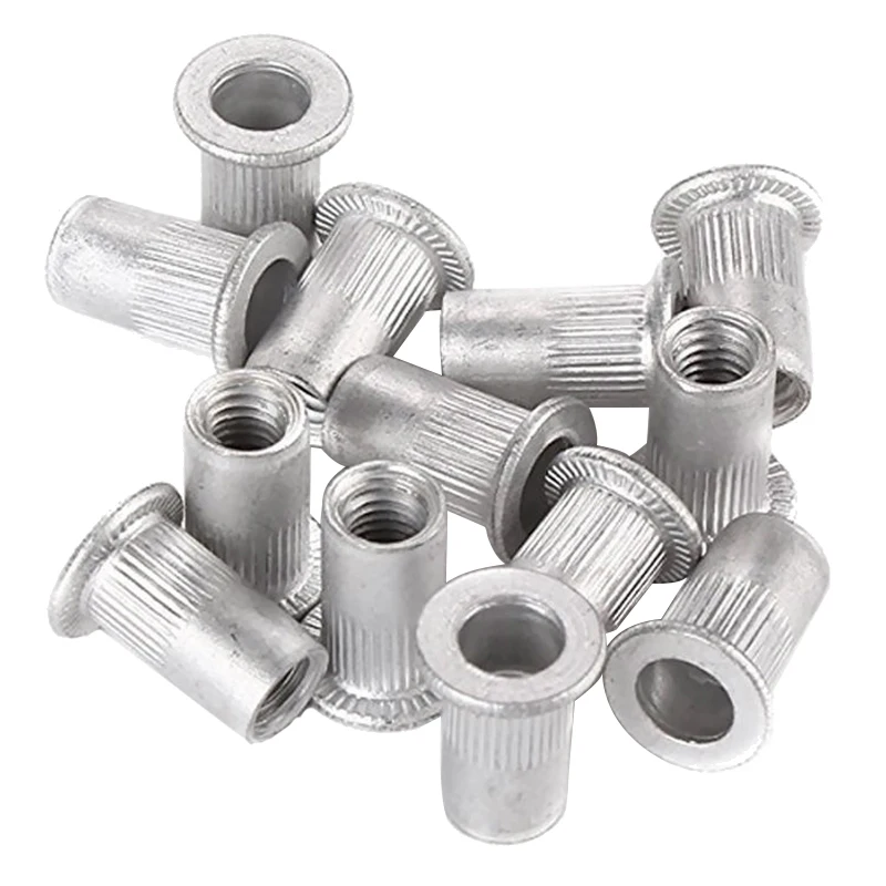 100pcs Aluminum Rivet Nut Countersunk Head Riveted Nuts Insert Nutsert